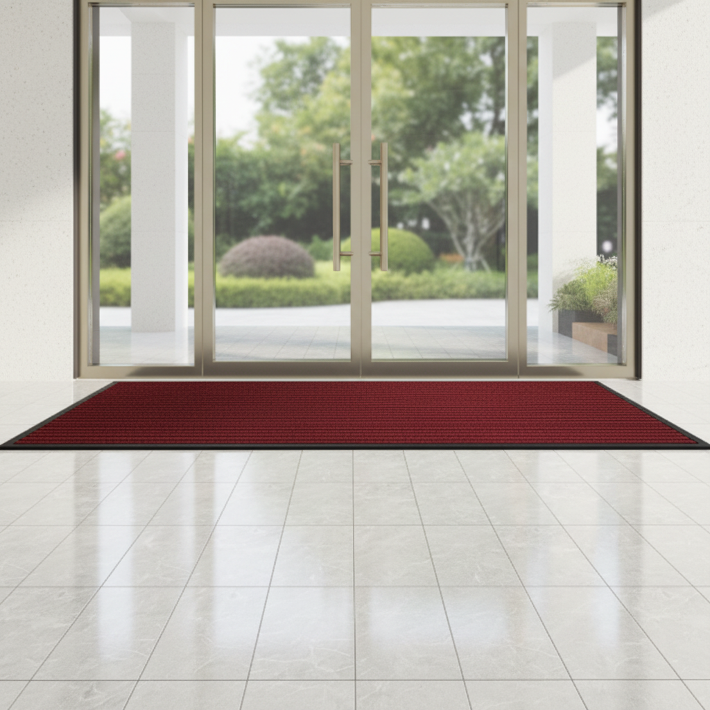 Paillasson antidérapant à dessous en caoutchouc, design à rayures, pour entrée, hall, couloir, porte extérieure, intérieur et extérieur | Sansoti