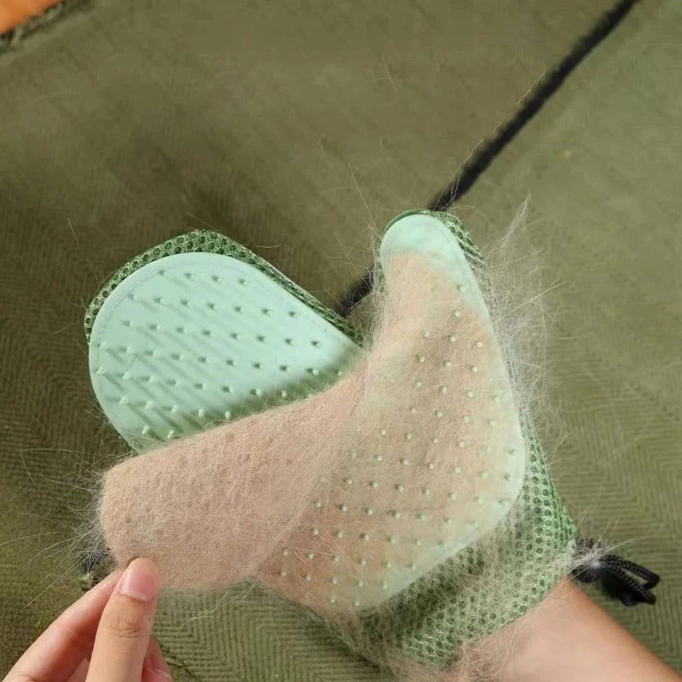 Doppelseitiger Pflegehandschuh für Katzen, Bürste und Massage zur Fellpflege, Haustiere, Hellgrün, Rosa, Blau | Sansoti