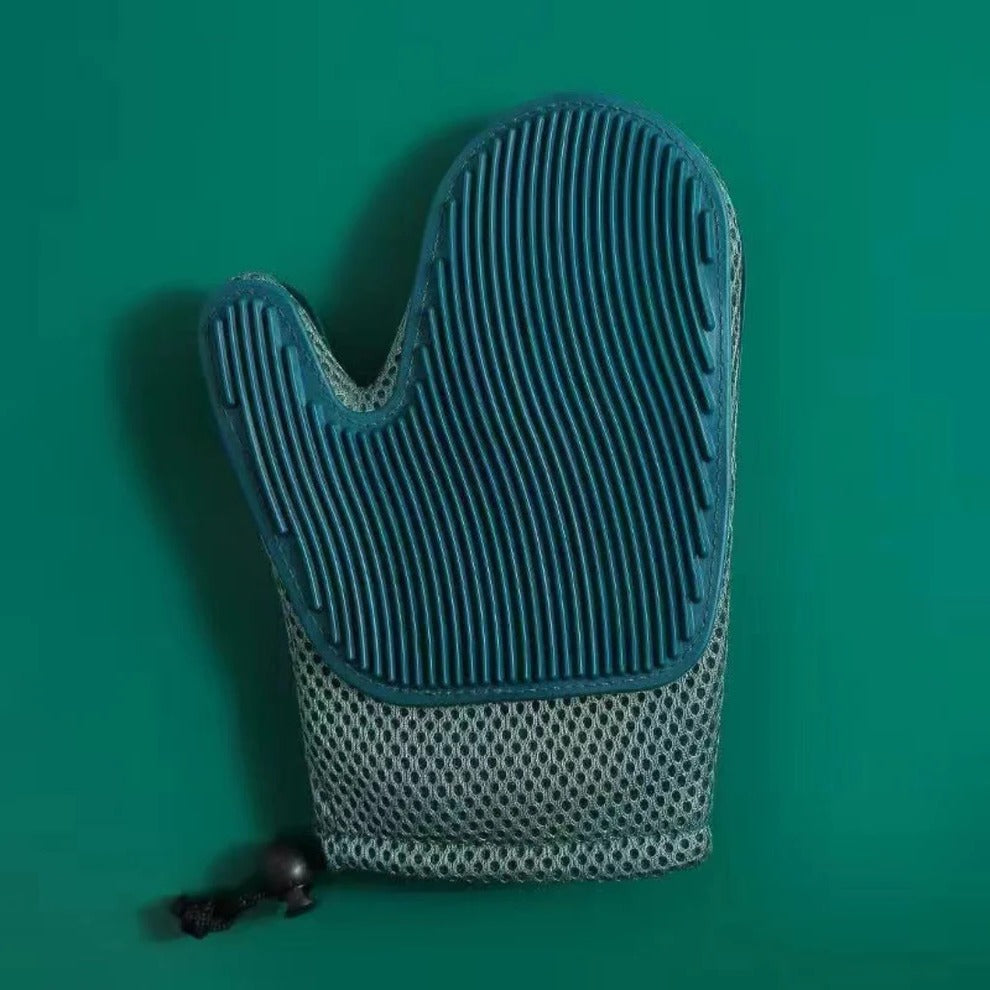 Doppelseitiger Pflegehandschuh für Katzen, Bürste und Massage zur Fellpflege, Haustiere, Hellgrün, Rosa, Blau | Sansoti