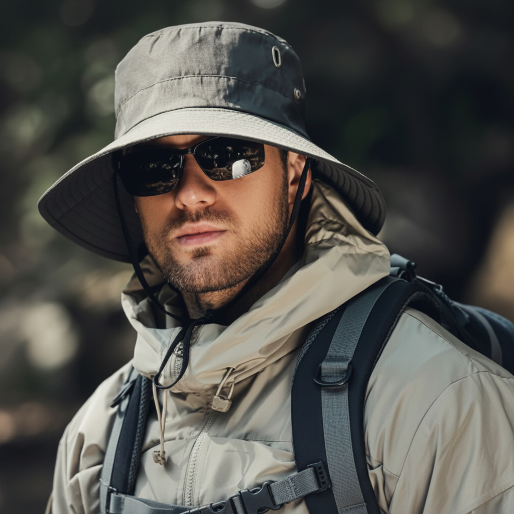 Atmender Sonnenhut mit breiter Krempe und UV-Schutz für Outdoor-Aktivitäten und Reisen | Sansoti