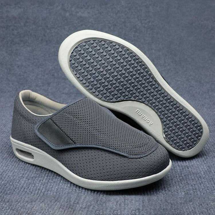 Chaussures de marche orthopédiques pour femmes, extra larges, avec fermeture à scratch et soutien de la voûte plantaire, confort quotidien | Sansoti