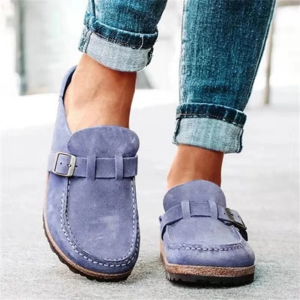 Sabots orthopédiques pour femme, sandales à boucle, chaussures d’été avec semelle confortable, décontractées et légères, vert clair | Sansoti