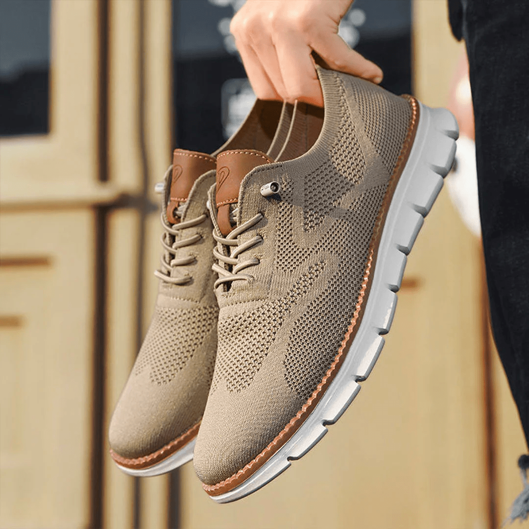 Herenschoenen Elias Comfortabel Veganistisch Leer Ergonomisch Ademend Licht Casual Elegant Zwart Olijf Bruin | Sansoti
