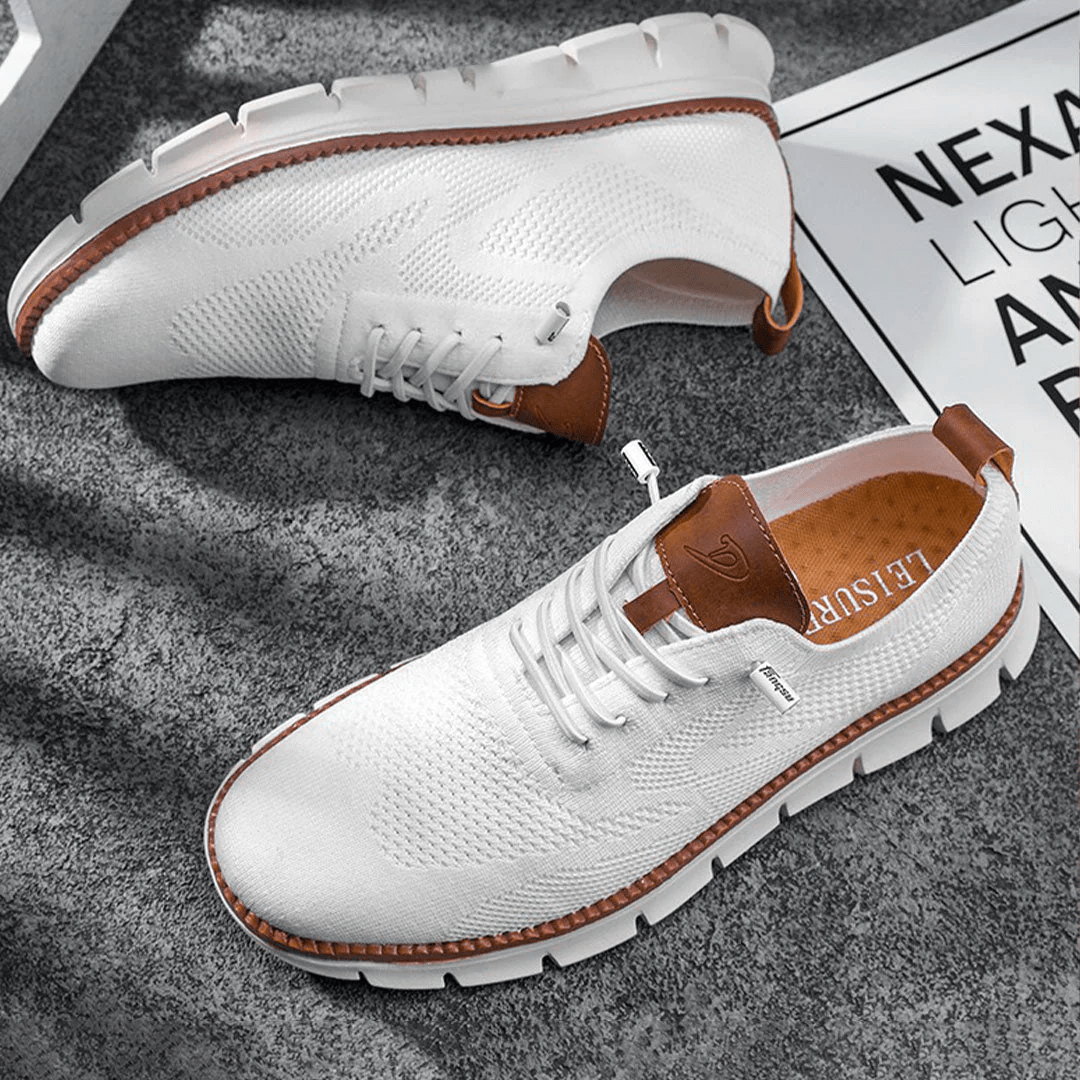 Herenschoenen Elias Comfortabel Veganistisch Leer Ergonomisch Ademend Licht Casual Elegant Zwart Olijf Bruin | Sansoti