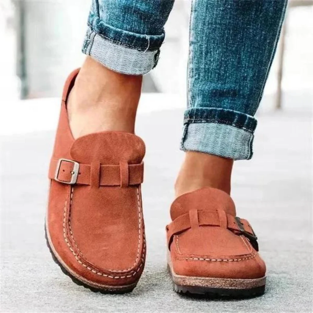 Sabots orthopédiques pour femme, sandales à boucle, chaussures d’été avec semelle confortable, décontractées et légères, vert clair | Sansoti