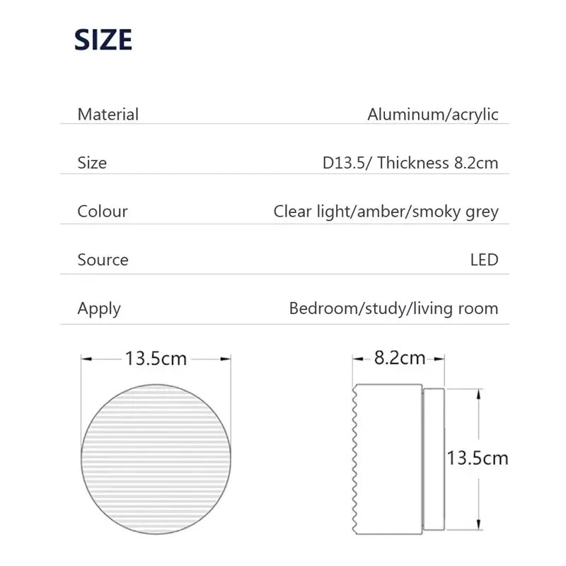 Minimalistische LED-Wandlamp Rond Aluminium Acryl Diffuus Licht Warm Wit Modern Design Compact Slaapkamer Gang Accentverlichting | Sansoti