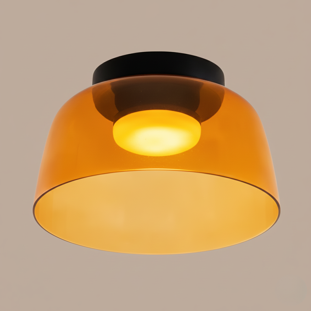Design Glazen Plafondlamp met Gelaagde Structuur — Elegant Lichtspel voor Eetkamer, Woonkamer en Slaapkamer | Sansoti