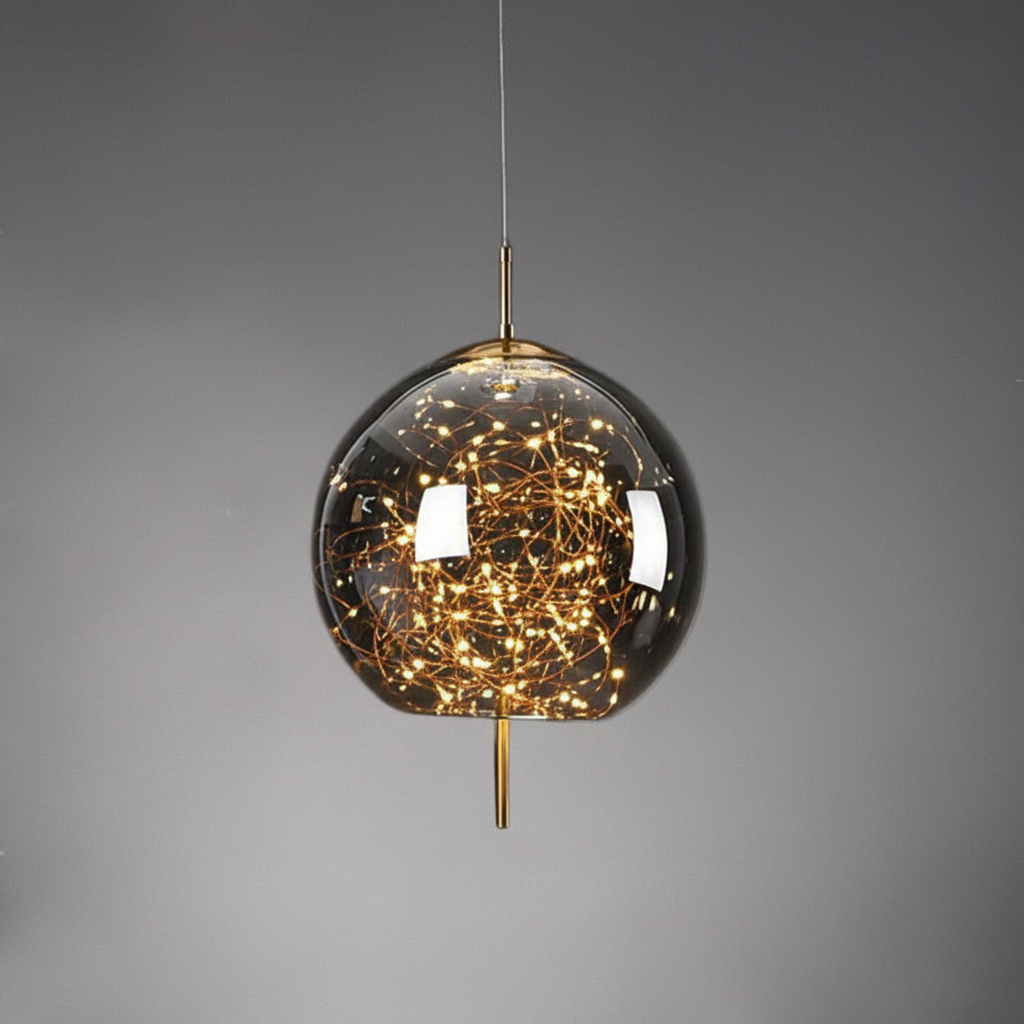 Glazen LED Hanglamp met Warm Scandinavisch Design – Amber of Grijs 24W | Sansoti