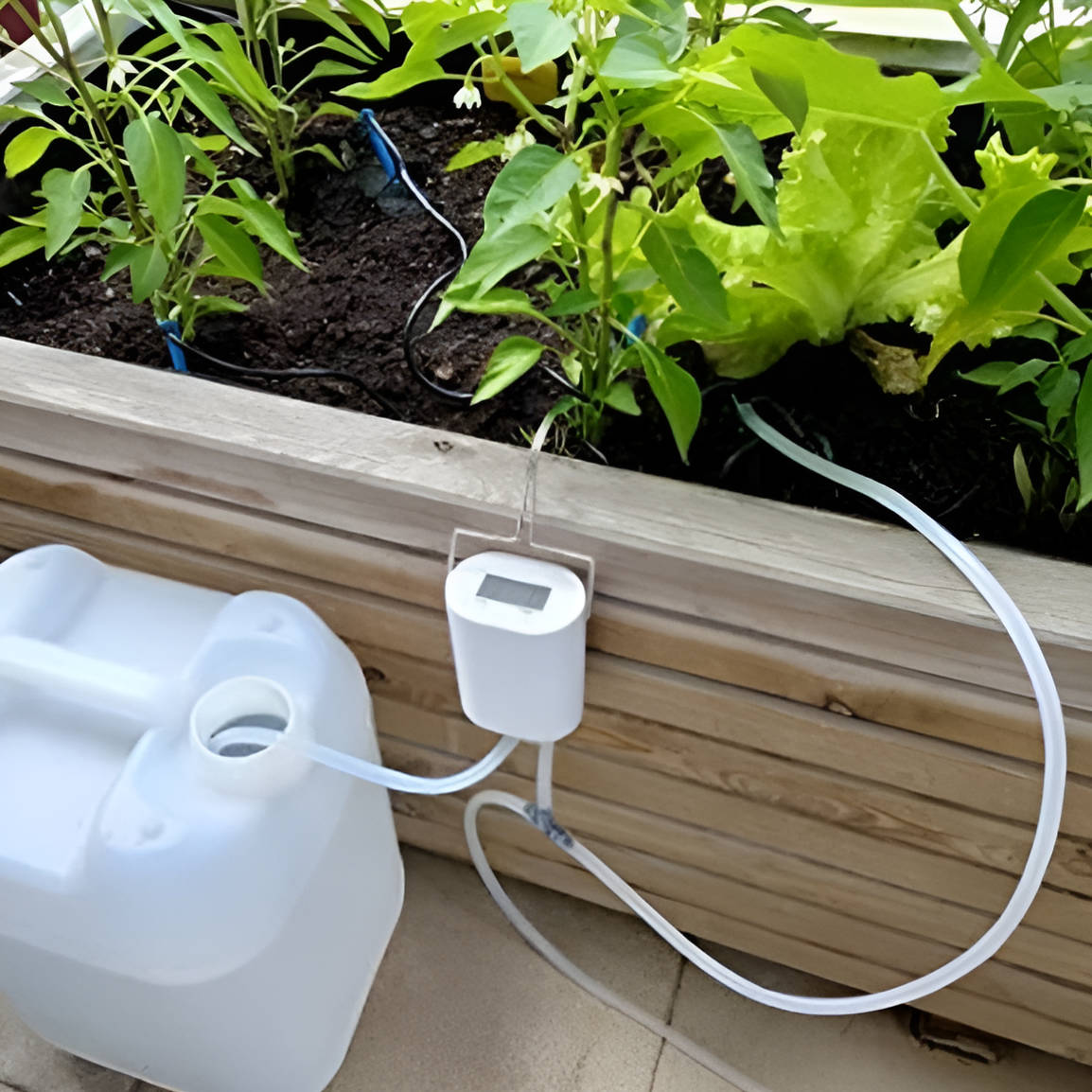 Automatische Wasserpumpen-Zeitschaltuhr für Pflanzenbewässerung, USB-aufladbares LCD-Display, für 2–8 Töpfe, Gartenbewässerung | Sansoti