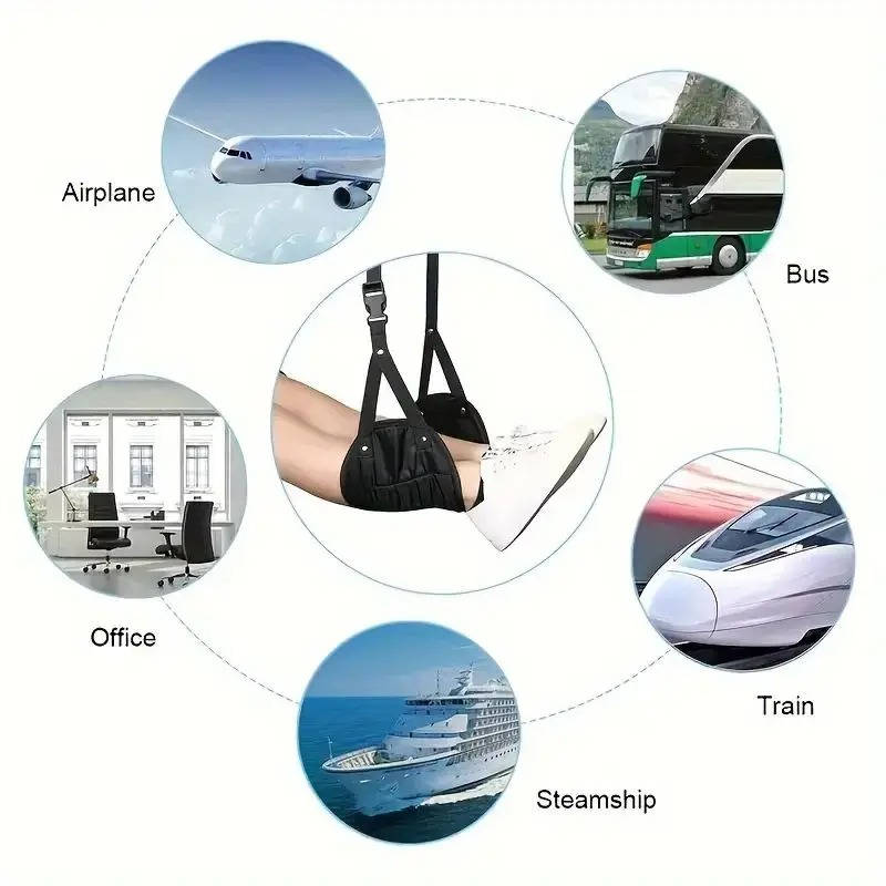 Repose-pieds hamac 2 pièces pour avion et bureau, réglable, portable, confortable, accessoire de voyage ergonomique | Sansoti