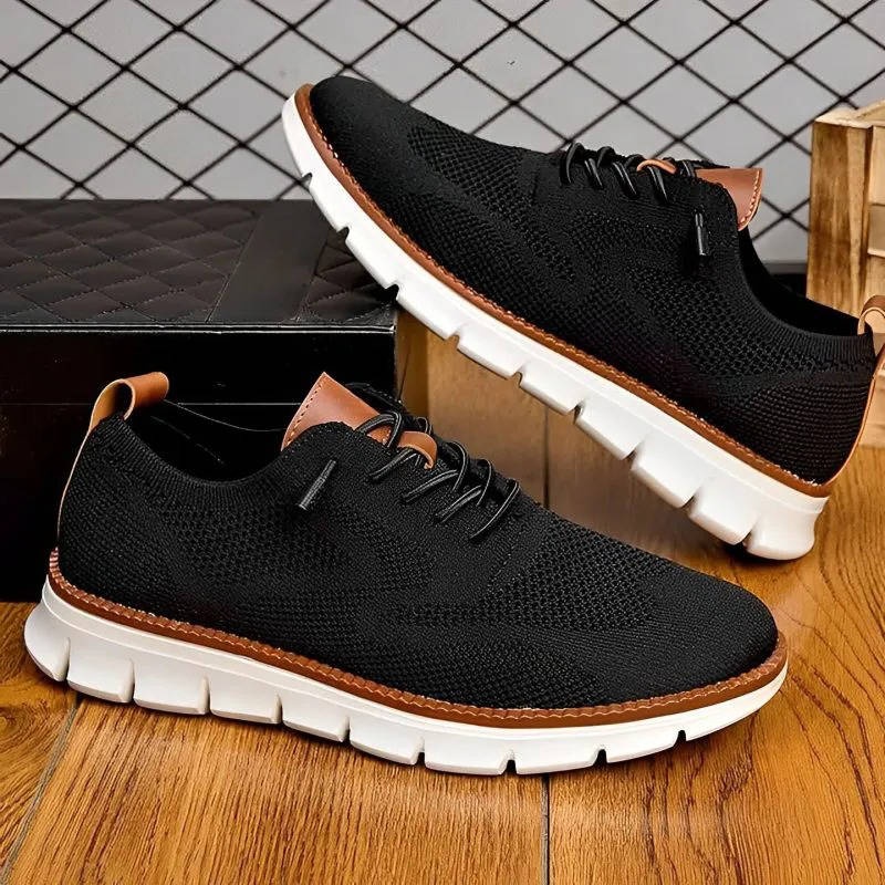 Chaussure orthopédique pour homme légère, tricotée, respirante, noire, beige, bleue, professionnelle et décontractée, confortable pour la marche | Sansoti