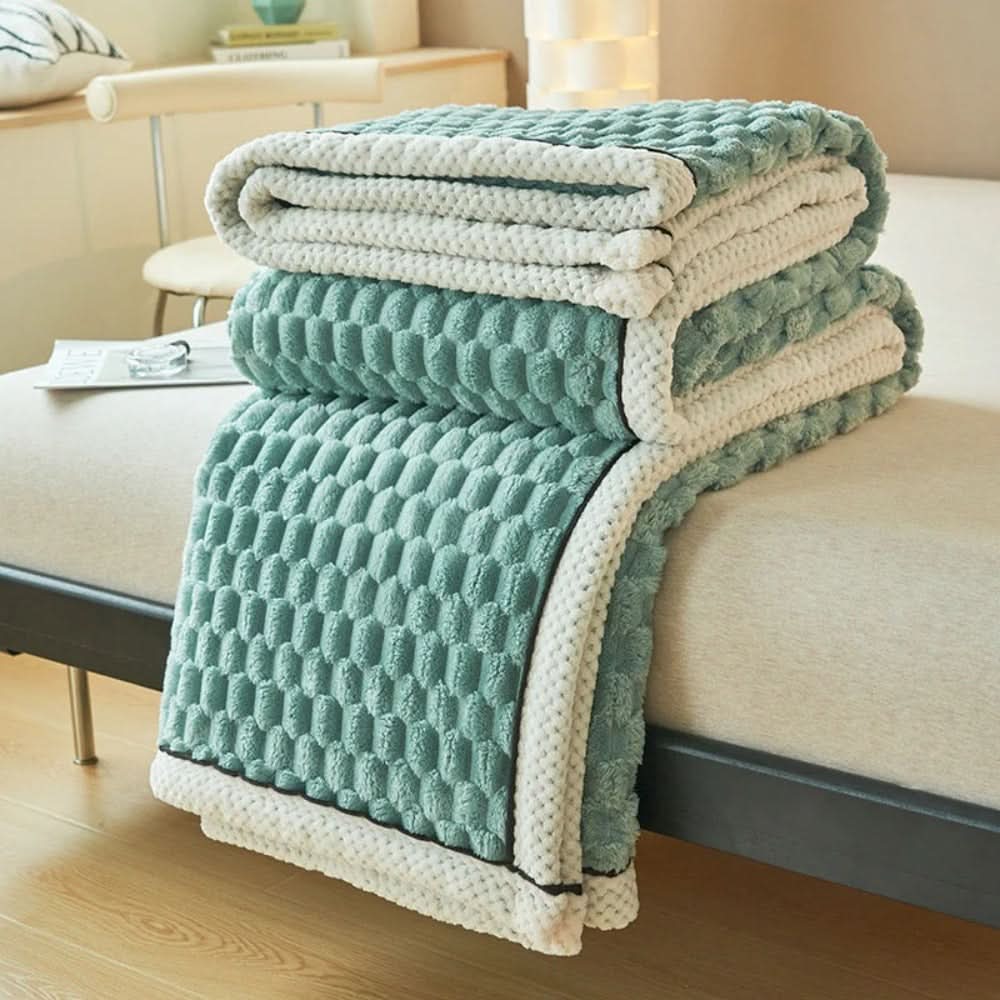 Woolly Throw with Bobble Texture – Versatile Warmth and Comfort for Sofa and Bed – Soft Decorative Home Blanket | Sansoti