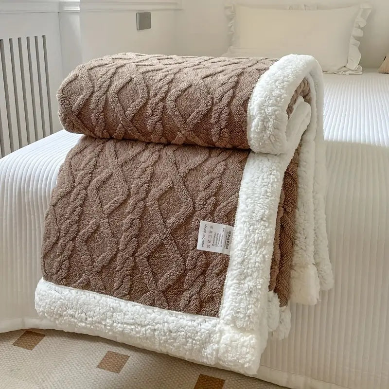 Sherpa Fleece Throw Double-Sided Soft Warm Plush Blanket for Bed Couch Sofa All Seasons Comfortable | Sansoti