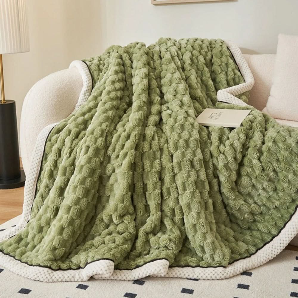 Woolly Throw with Bobble Texture – Versatile Warmth and Comfort for Sofa and Bed – Soft Decorative Home Blanket | Sansoti