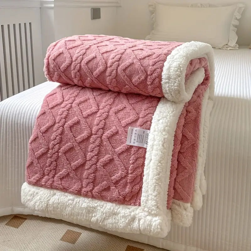 Sherpa Fleece Throw Double-Sided Soft Warm Plush Blanket for Bed Couch Sofa All Seasons Comfortable | Sansoti