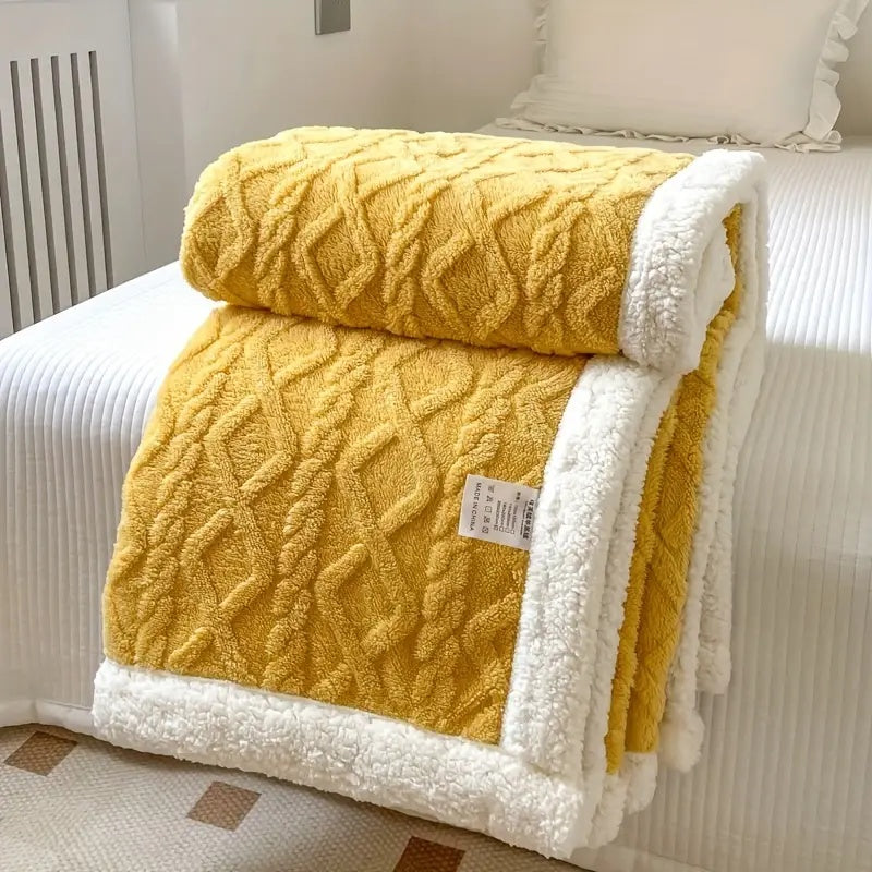 Sherpa Fleece Throw Double-Sided Soft Warm Plush Blanket for Bed Couch Sofa All Seasons Comfortable | Sansoti