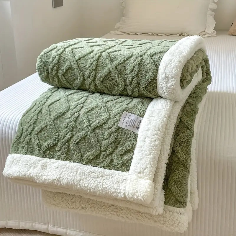Sherpa Fleece Throw Double-Sided Soft Warm Plush Blanket for Bed Couch Sofa All Seasons Comfortable | Sansoti