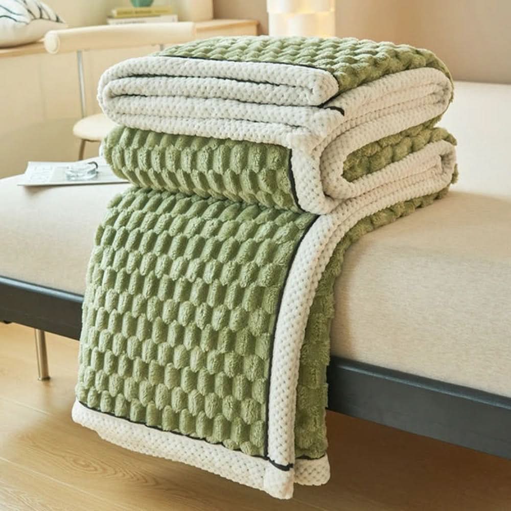 Woolly Throw with Bobble Texture – Versatile Warmth and Comfort for Sofa and Bed – Soft Decorative Home Blanket | Sansoti