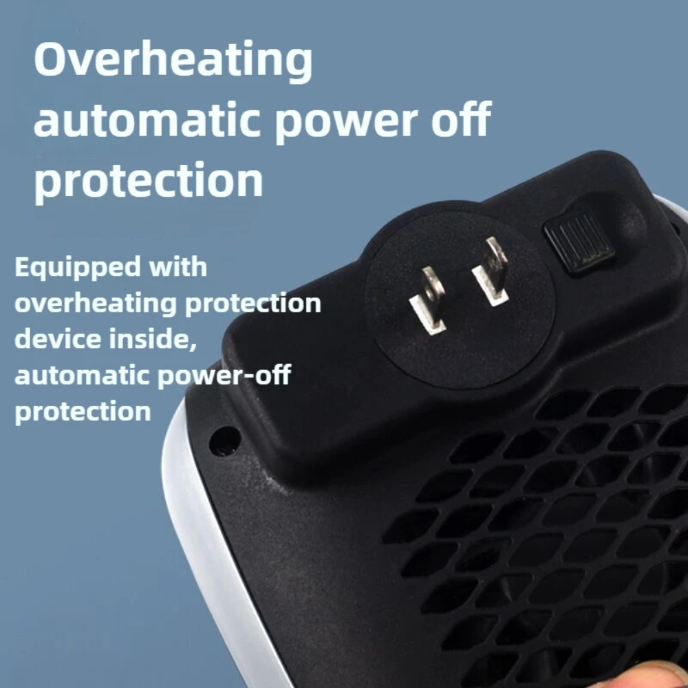 Compacte Wandkachel 800W Direct Warmte ABS Zilver Plug-In Elektrische Verwarming voor Slaapkamer en Badkamer | Sansoti