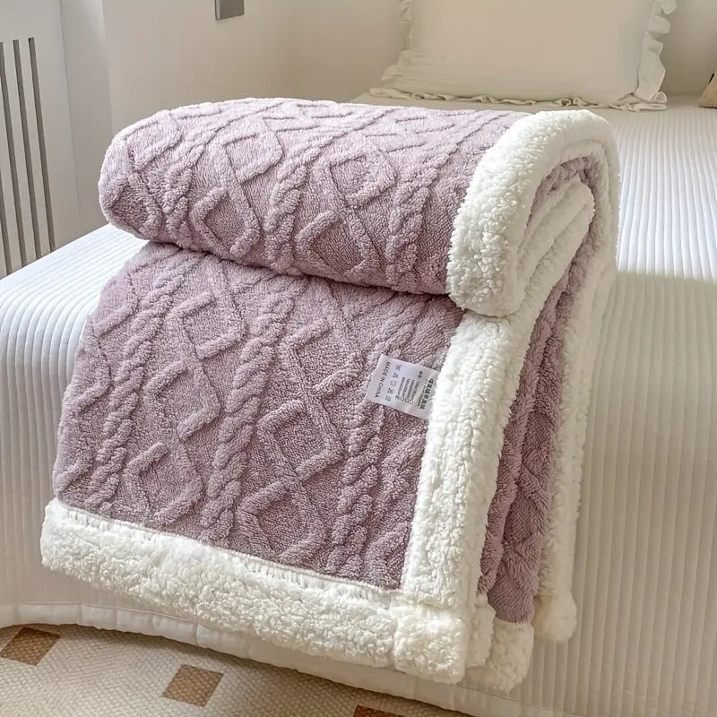 Sherpa Fleece Throw Double-Sided Soft Warm Plush Blanket for Bed Couch Sofa All Seasons Comfortable | Sansoti