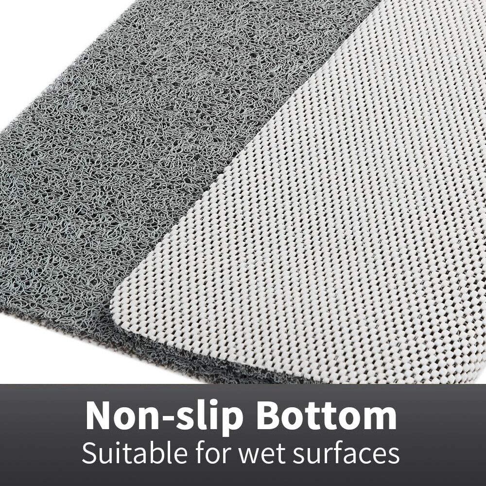 Douchemat Antislip PVC Grijs Badkamer Sneldrogend Waterdoorlatend Loofah Textuur Douchemat Schimmelbestendig Op Maat Knipbaar | Sansoti