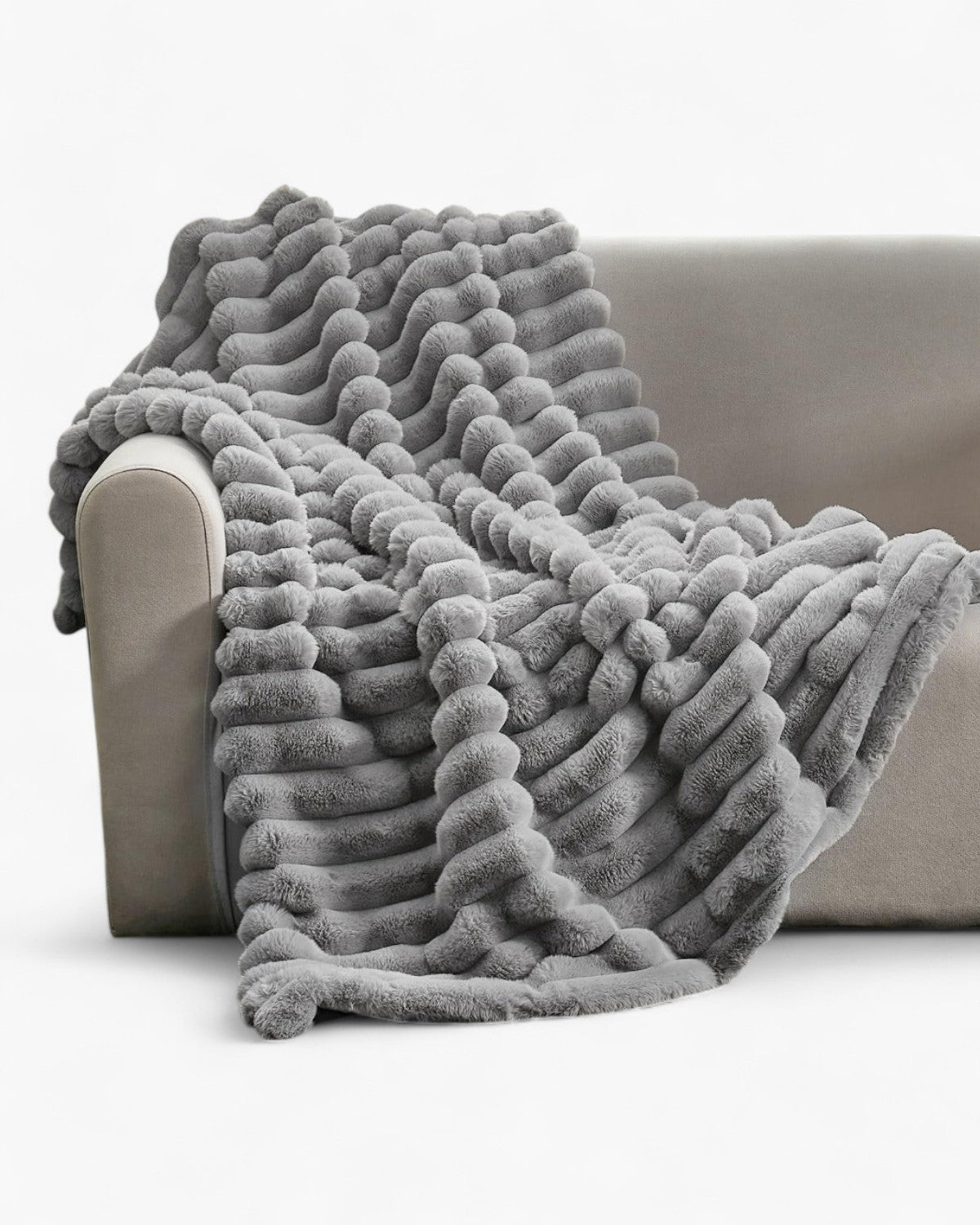 Luxe Pluche Plaid 150x200cm en 200x230cm Gestreept Design Zacht Deken Woonkamer Slaapkamer Lichtgewicht Warmte Scandinavisch Stijl | Sansoti
