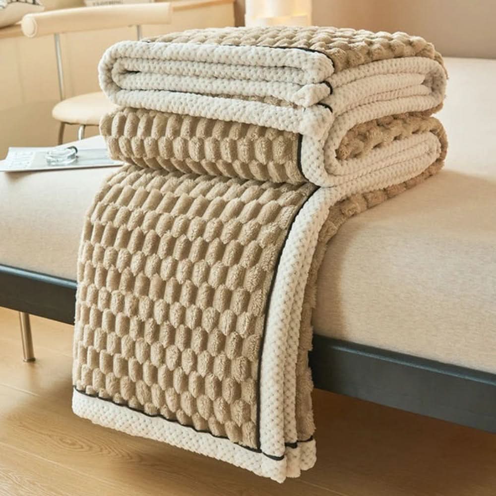 Woolly Throw with Bobble Texture – Versatile Warmth and Comfort for Sofa and Bed – Soft Decorative Home Blanket | Sansoti