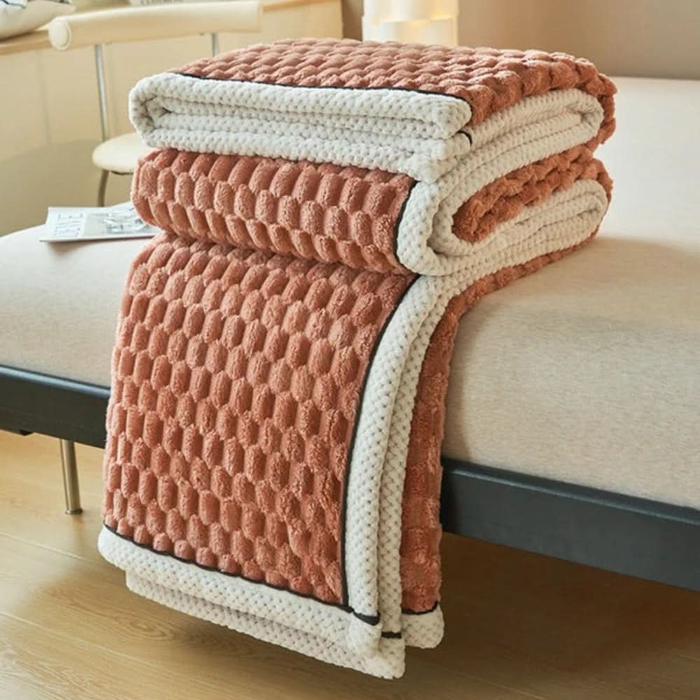 Woolly Throw with Bobble Texture – Versatile Warmth and Comfort for Sofa and Bed – Soft Decorative Home Blanket | Sansoti