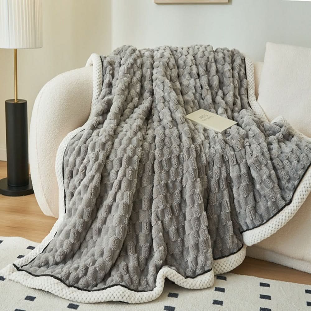 Woolly Throw with Bobble Texture – Versatile Warmth and Comfort for Sofa and Bed – Soft Decorative Home Blanket | Sansoti