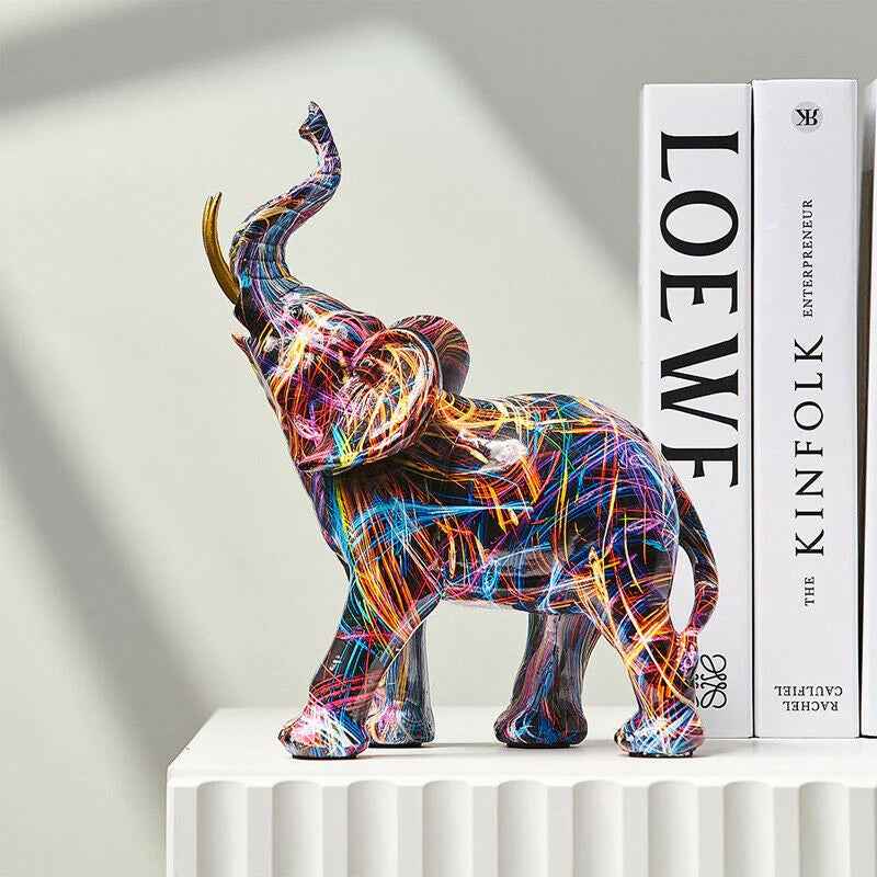 Sculpture moderne d'éléphant au design graffiti | Décoration intérieure – Restfield