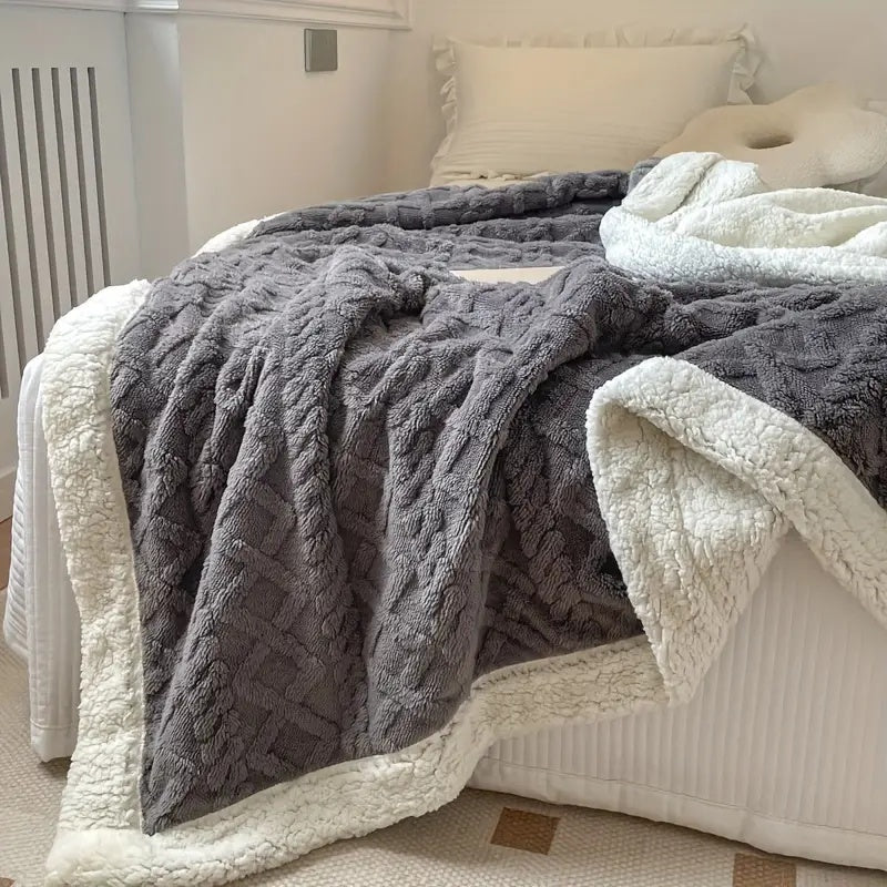 Sherpa Fleece Throw Double-Sided Soft Warm Plush Blanket for Bed Couch Sofa All Seasons Comfortable | Sansoti