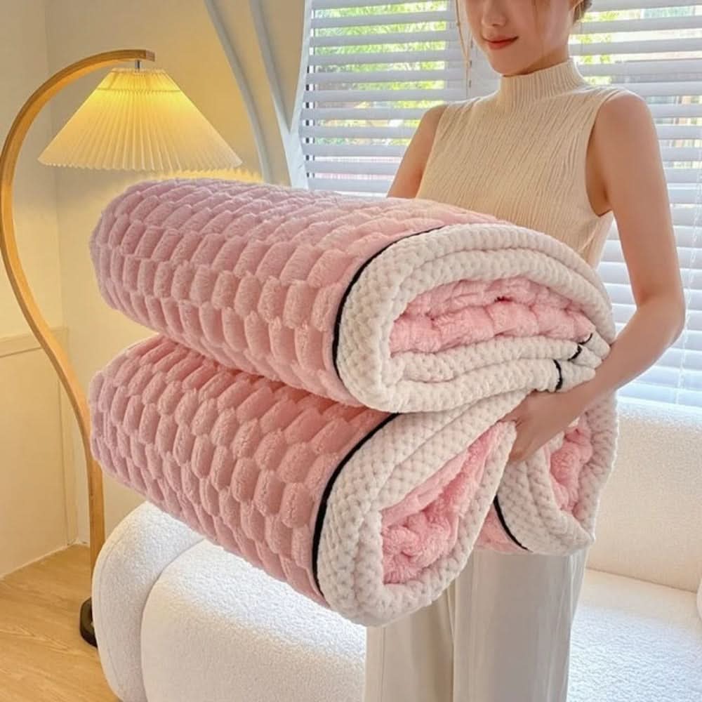 Woolly Throw with Bobble Texture – Versatile Warmth and Comfort for Sofa and Bed – Soft Decorative Home Blanket | Sansoti