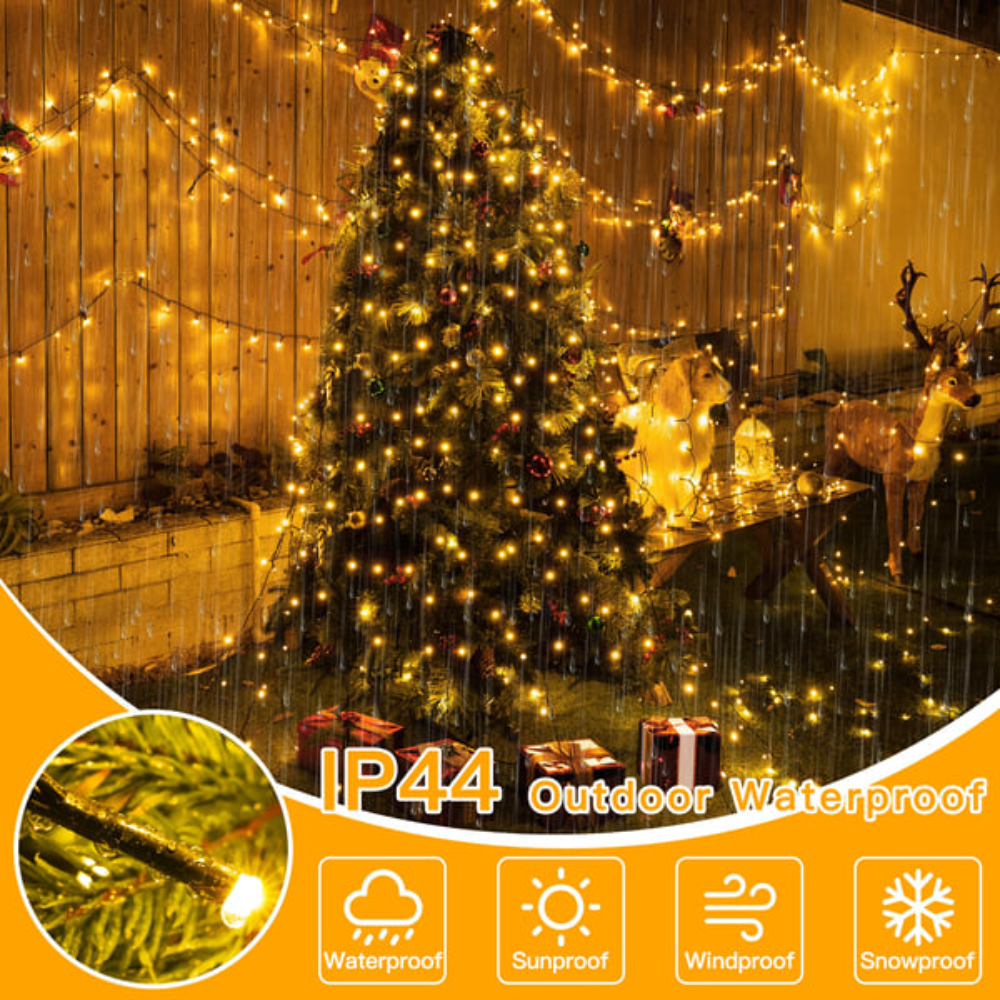 LED Waterfall Christmas Tree Lights Hanging Curtain Lights Dimmable with Remote Control Timer for Holidays | Sansoti