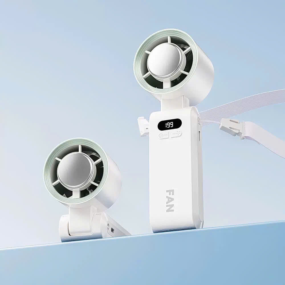 Draagbare Handventilator met IJskoeling en Instelbare Snelheid – Compact Turbo Ventilator voor Onderweg | Sansoti