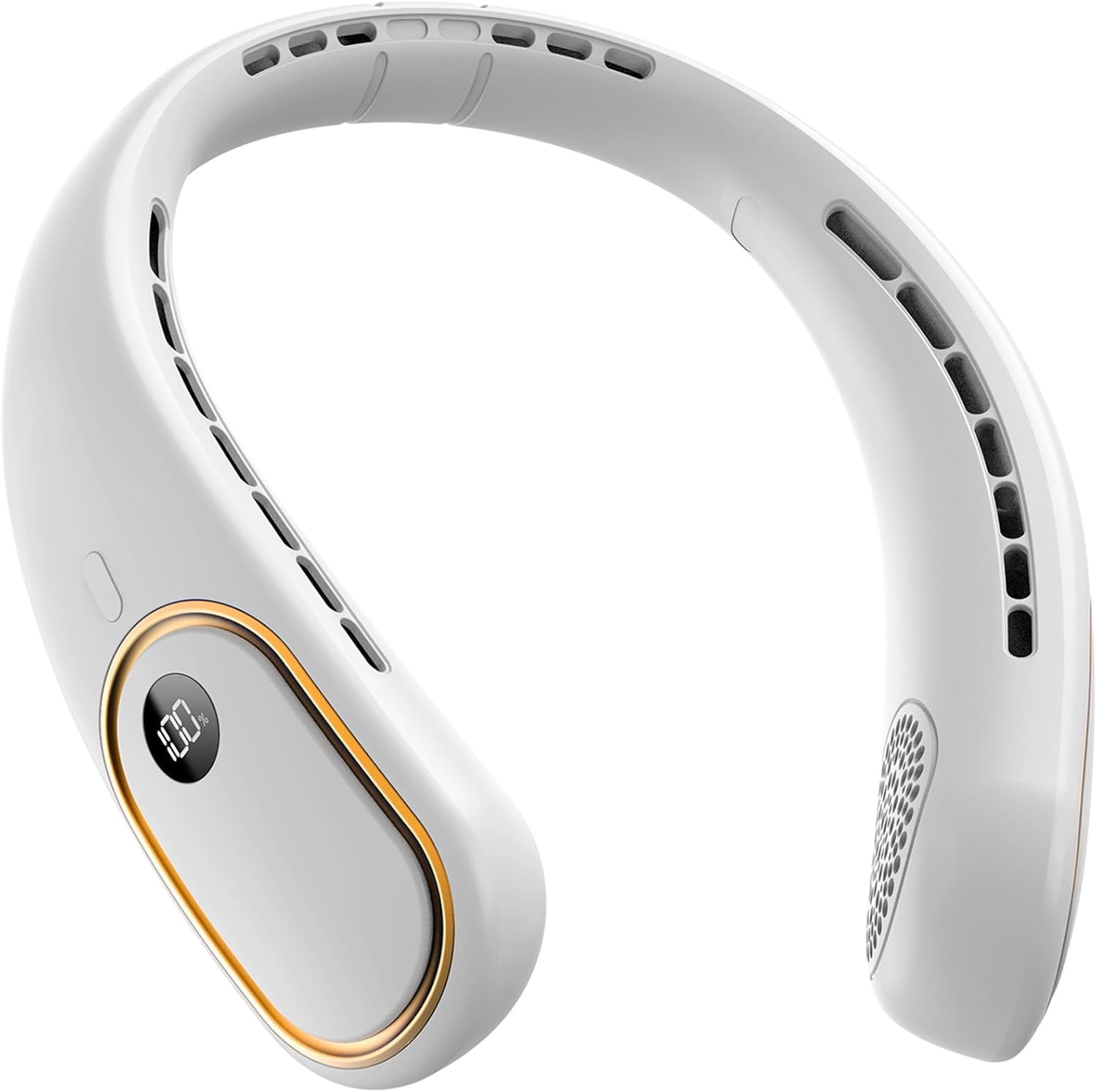 Draagbare Nekventilator Bladeless Oplaadbaar met Digitaal Display en 4 Snelheden voor Handsfree Koeling | Sansoti