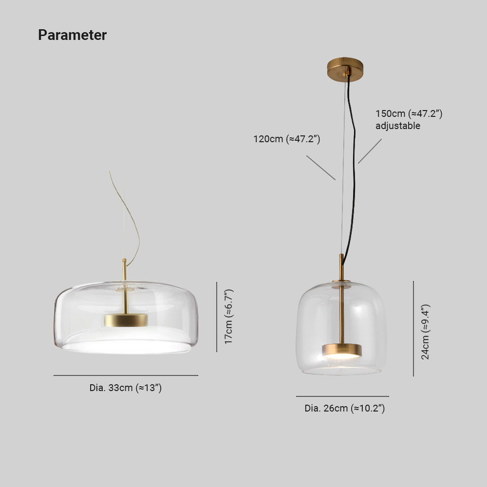 Retro Hanglamp Glas en Metaal Goudkleur LED Verlichting Slaapkamer Woonkamer Eetkamer Vintage Stijl Design | Sansoti