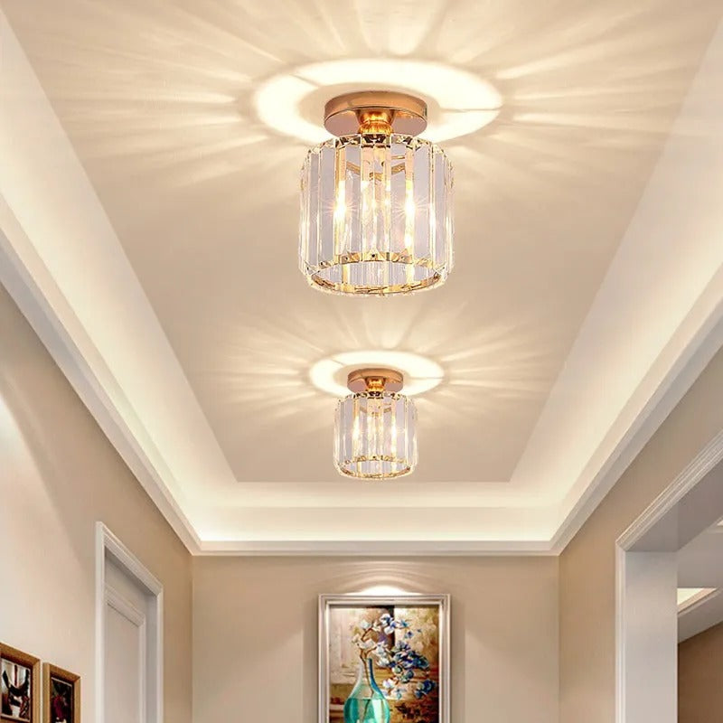 Dimmable Crystal Acrylic Ceiling Light 3 Light Settings Metal Fixture Living Room Bedroom Hallway Modern Design | Sansoti