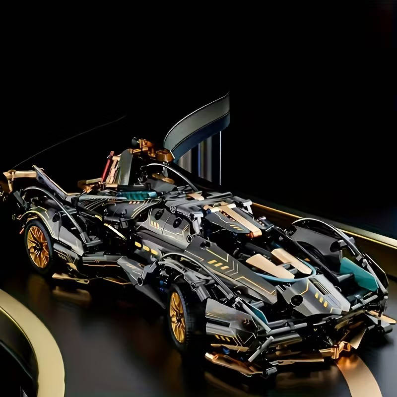 Sports Car Building Set 1690 Pieces ABS, Working Steering, Adjustable Spoiler, Teens & Adults | Sansoti