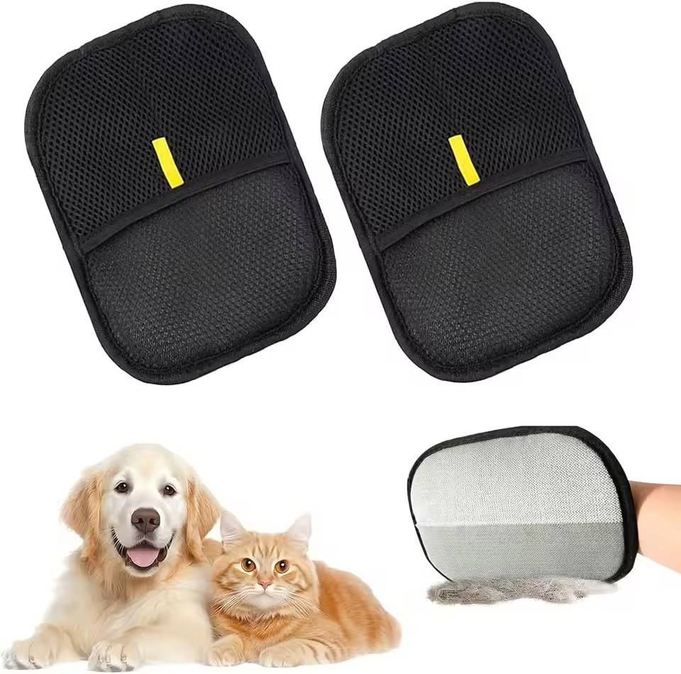 Verzorgingshandschoen Huisdieren Set 2 Stuks Zachte Massage Anti-Haar Textuur Wasbaar Hond Kat Vacht | Sansoti