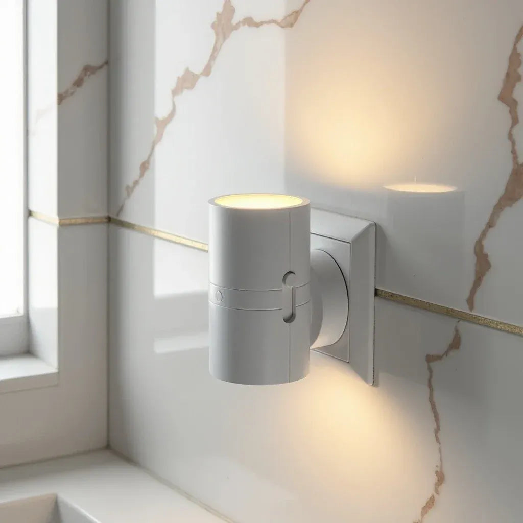 Veilleuse Bauhaus à intensité variable avec capteur jour-nuit, applique murale à lumière LED chaude pour chambre, entrée et salle de bains, économe en énergie | Sansoti