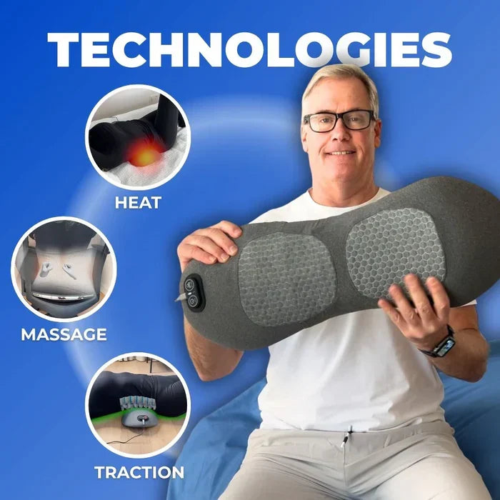 Rugmassageapparaat met Warmte en Vibratie voor Onderrug Lumbale Therapie Thuis Ischias Ontspanning Pijnverlichting | Sansoti