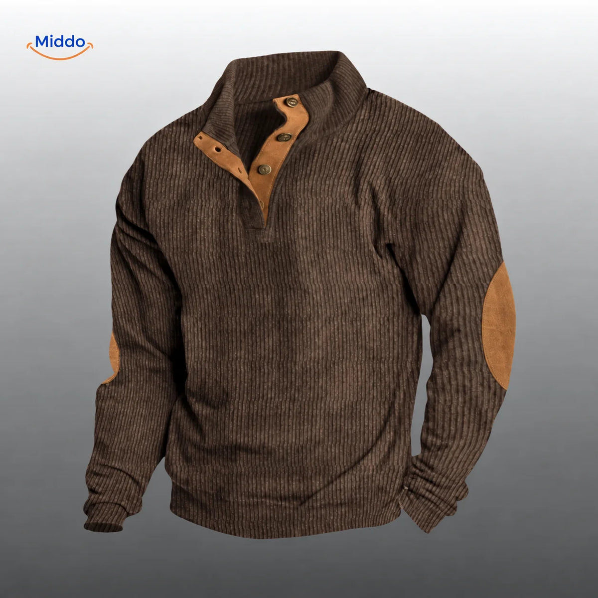 Rippenpullover mit braunen Details, Unisex, gestreifte Struktur, warme Schicht, Herbst/Winter, lässiger Stil | Sansoti