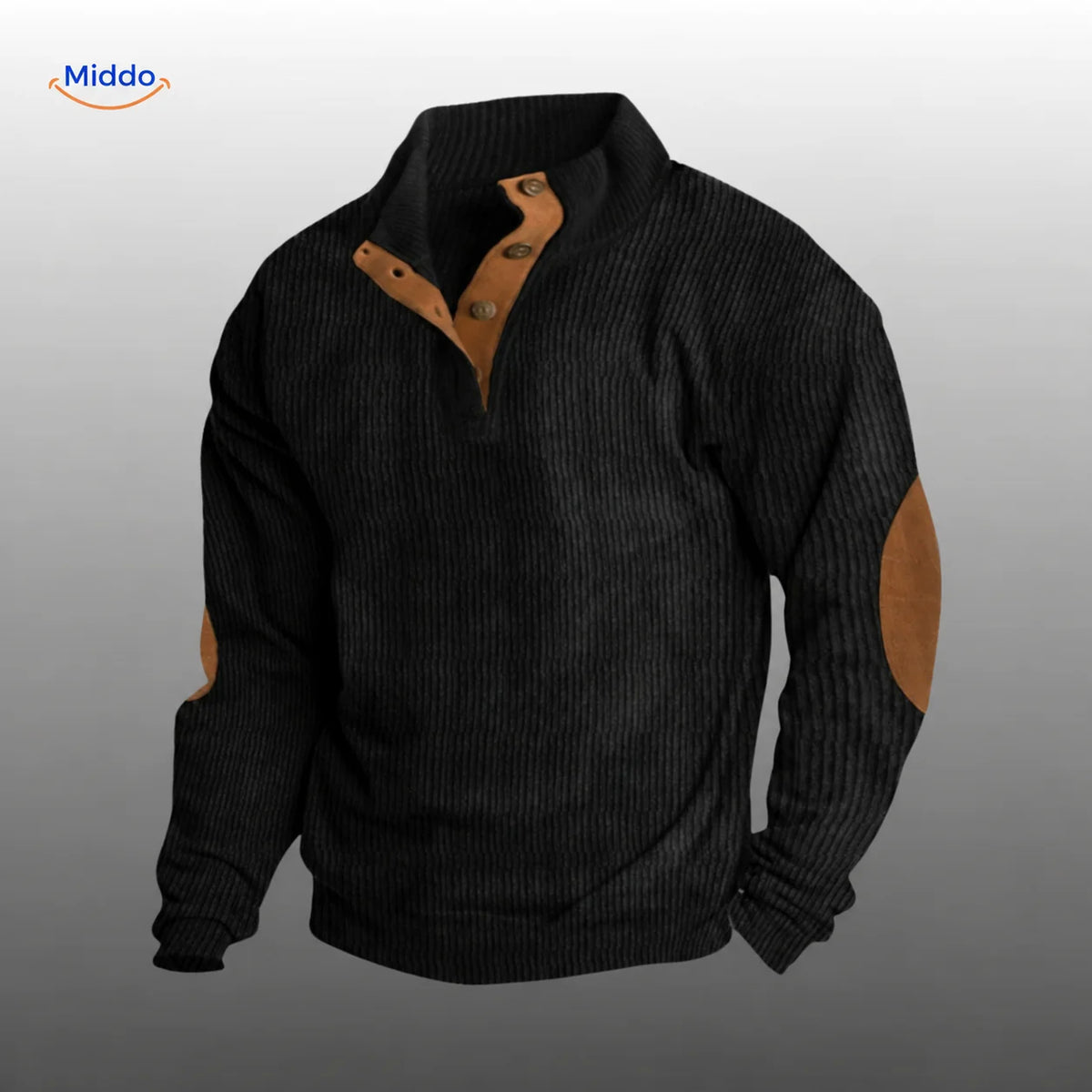 Rippenpullover mit braunen Details, Unisex, gestreifte Struktur, warme Schicht, Herbst/Winter, lässiger Stil | Sansoti