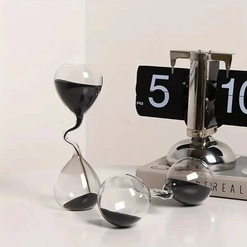 Hourglass with Twisted Shape Glass Timer Decorative Object Interior Piece Modern Style Living Room | Sansoti