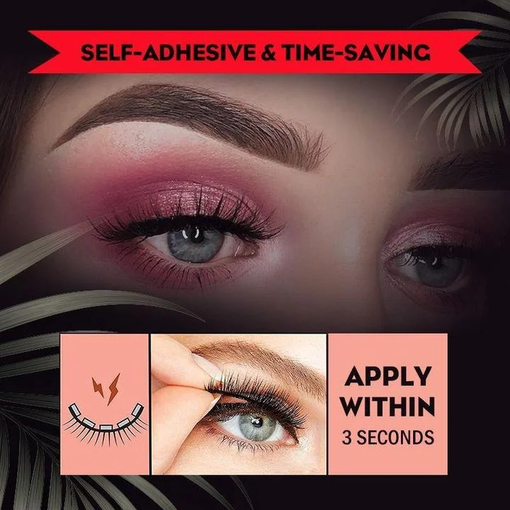 Faux cils autocollants réutilisables sans colle, fibres synthétiques, aspect naturel, accessoire de maquillage | Sansoti