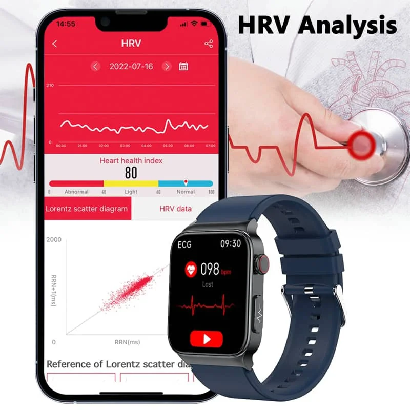 Geavanceerd Gezondheidshorloge met ECG en Bloedglucose Monitoring | Sansoti