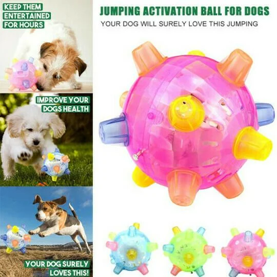 Interactieve Springbal met LED Licht voor Honden Beweging Hersentraining Speelgoed Thermoplastisch Rubber | Sansoti