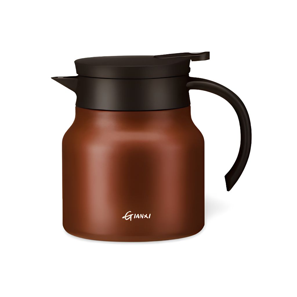 Dzbanek termiczny z sitkiem do herbaty 800 ml, podwójne ścianki, stal nierdzewna, ceramika, dzbanek utrzymujący ciepło, dzbanek do herbaty, dzbanek do kawy, czajnik, termos | Sansoti