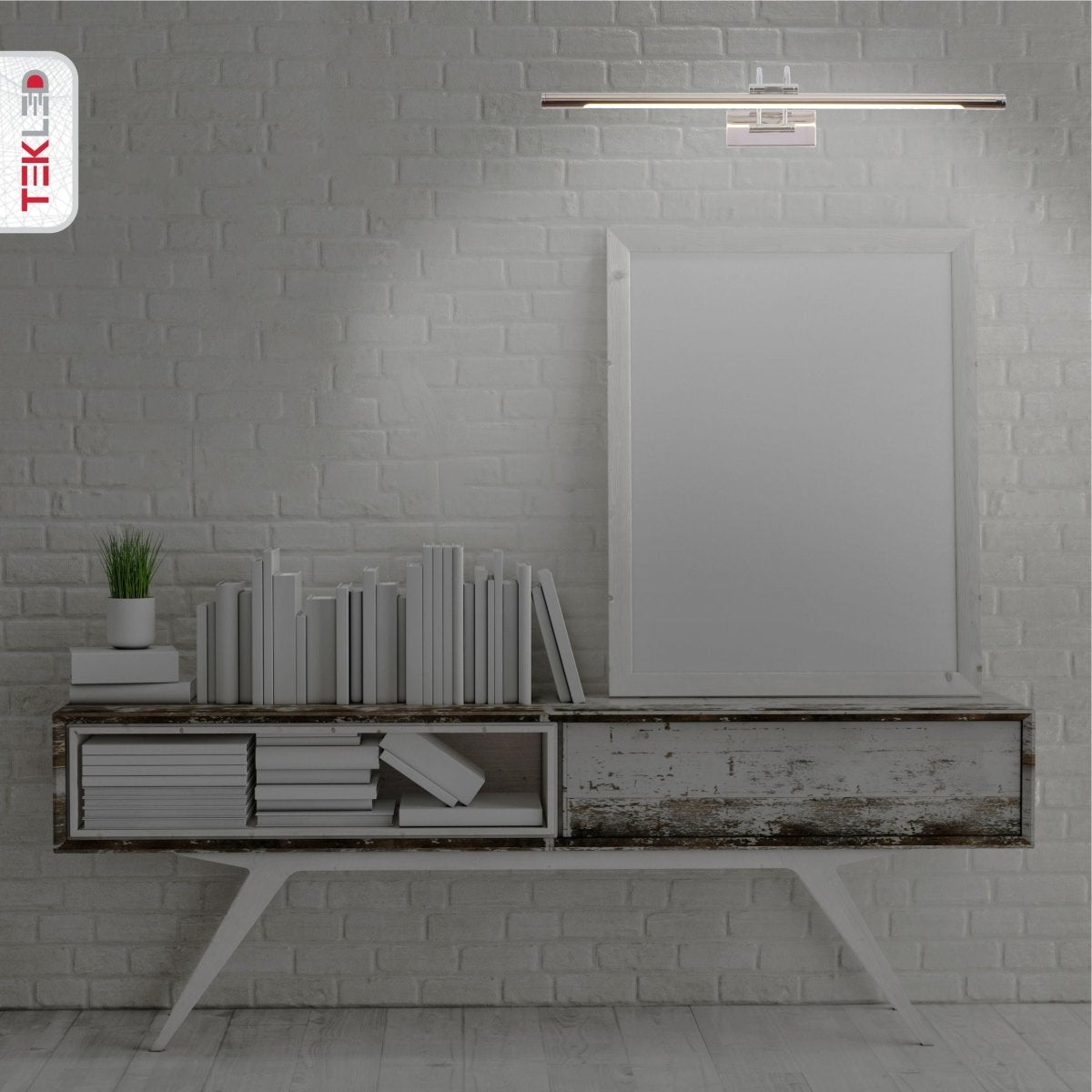 Spiegelleuchte LED Warmweiß 3000K 8W 64cm Gold Nickel Messing Chrom Bilderlampe Wandleuchte