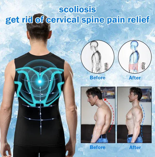 Compressievest voor Mannen met Houdingscorrectie Tourmalijn Technologie Rugondersteuning Sportkleding | Sansoti